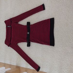 Red and Black Striped Dress